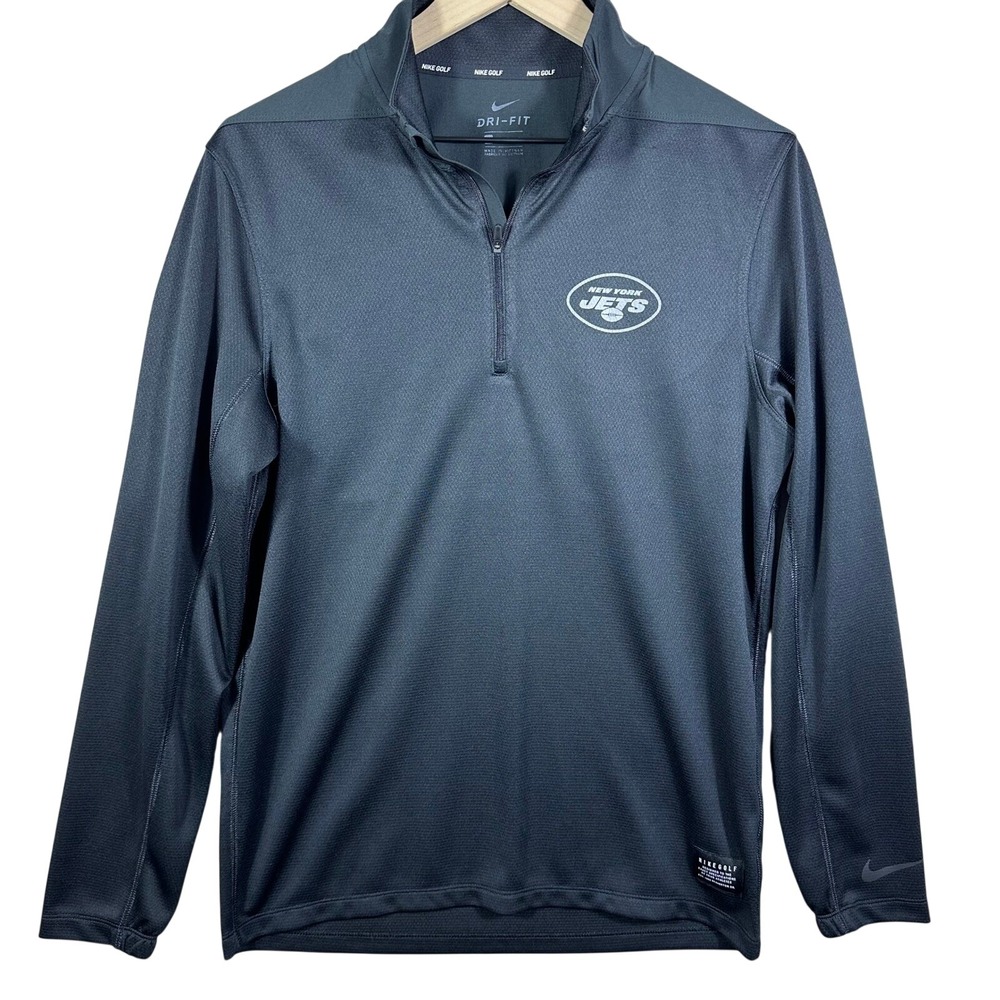 Nike Golf New York Jets Pullover Mens Small Gray Dri-FIT 1/4 Zip Training Top